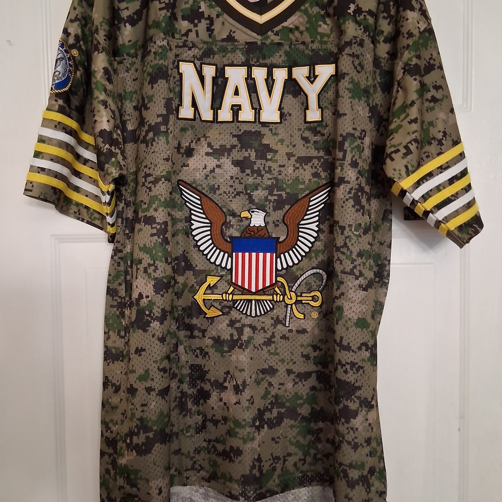 Navy Camouflage Men's Football Jersey Size Medium